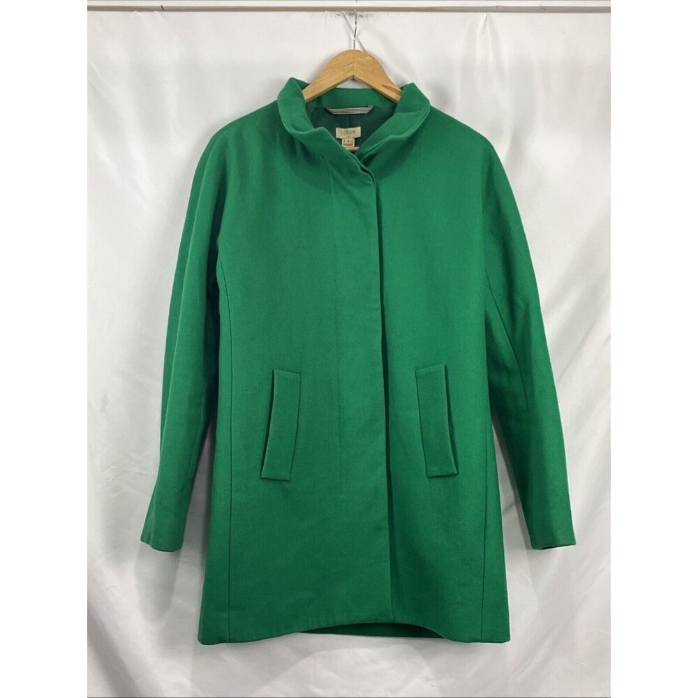 J.Crew Factory Wool-Blend Kelly-Green Pea Coat Women's Size 4